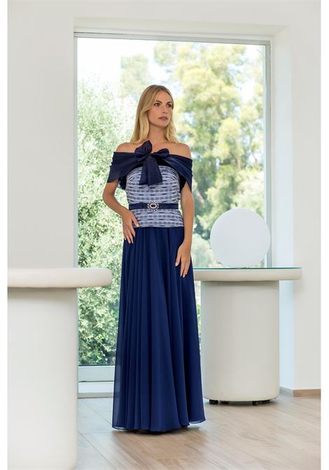 Abito Bagatelle lungo con corpetto ricamato e cintura BAGATELLE | Abiti | AGIAR B231743